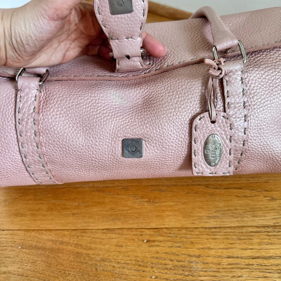 Fendi Purse Selleria Linda Bag w/ Sterling Silver Hardware & Bag Charm AUTH - Picture 4 of 13